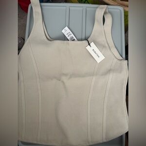 New Aritzia Babaton Cream Sleeveless Top